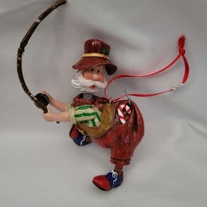 Fisherman Santa Claus Christmas Ornament